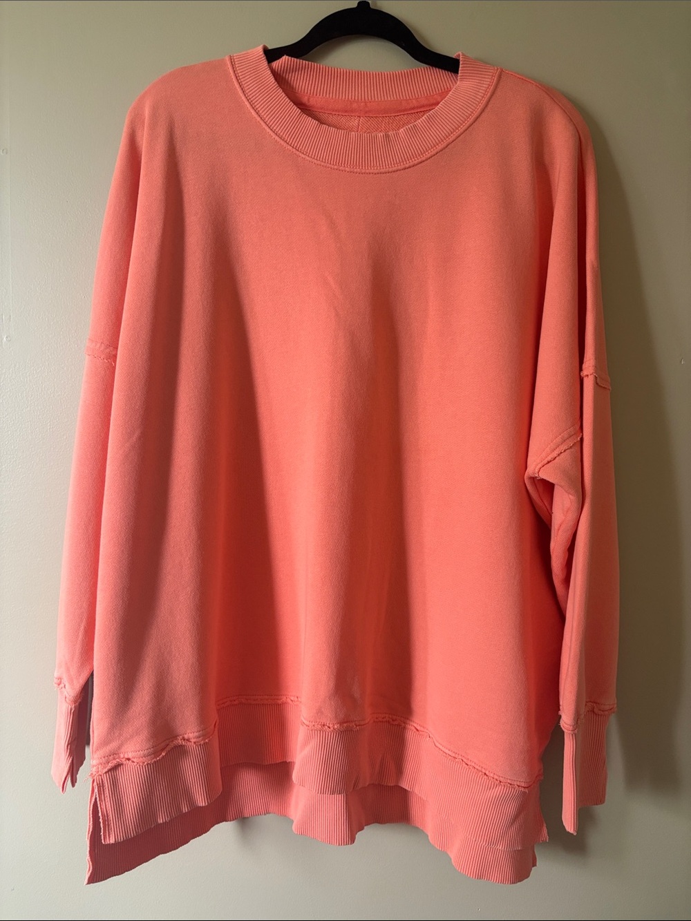 aerie Coral Pink Oversized Crewneck Sweatshirt